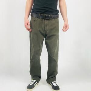 Vintage Olive Camo Green Calvin Klein Straight Dad Jeans Sz 36 x 34